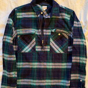 J Crew Factory Buffalo Plaid Shirt Half Zip Flannel